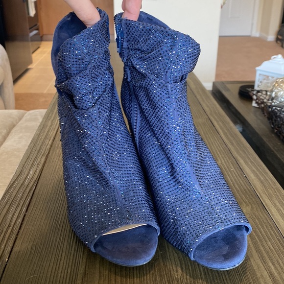 Navy Rhinestone Heels - Picture 3 of 5